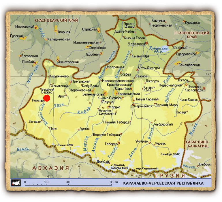 Карта Карачаево-Черкессии